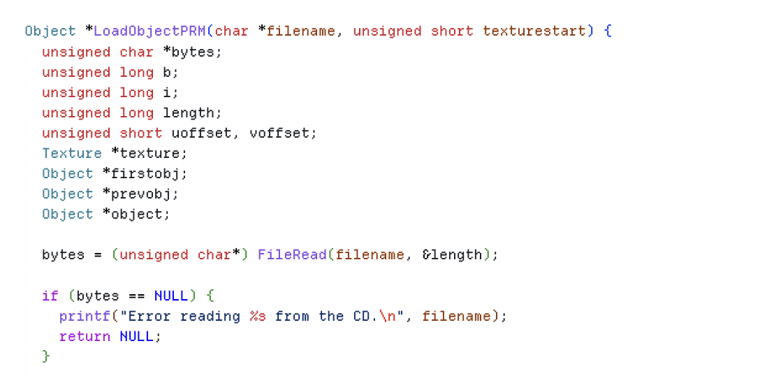 PlayStation programming code snippet