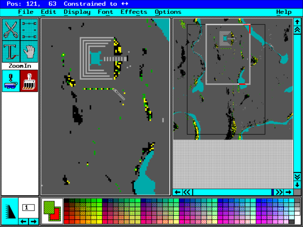 ZSoft PC Paintbrush opening the C1.DTA color map