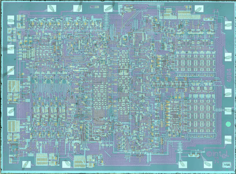 Intel 4004 chip layout